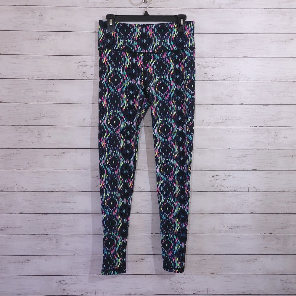 Victorias Secret VSX Sport Knockout Tights Neon Tribal Geometric Leggings M Long